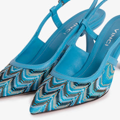 The Napoli Blue Leather Slingback Sandal