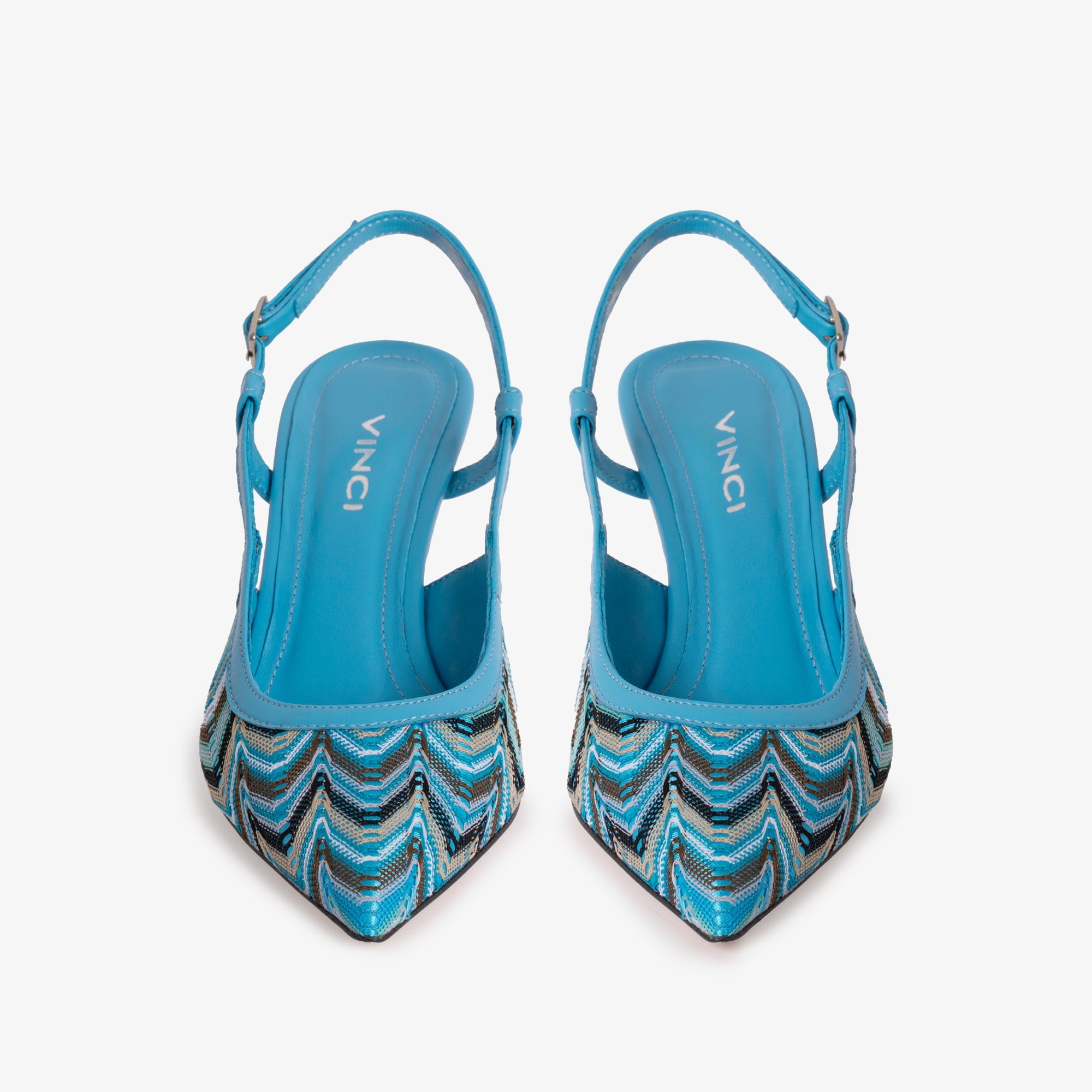 The Napoli Blue Leather Slingback Sandal