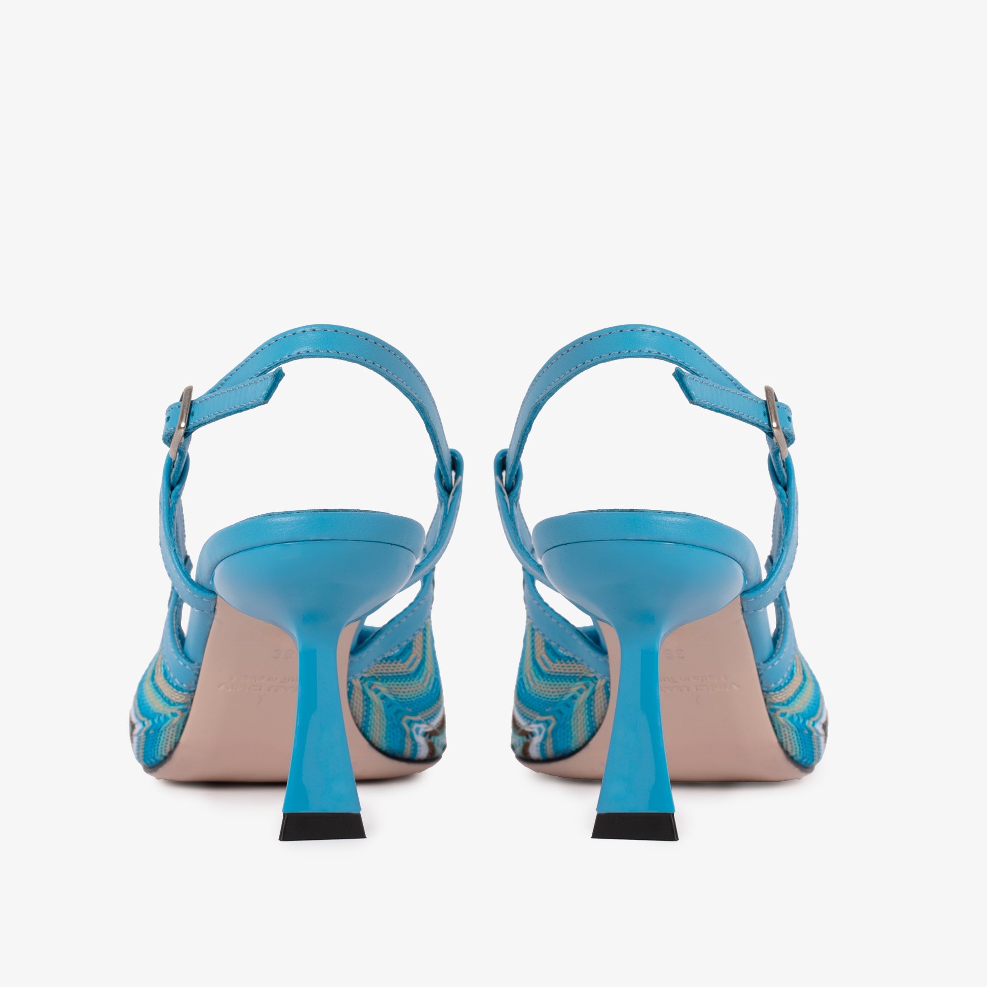 The Napoli Blue Leather Slingback Sandal