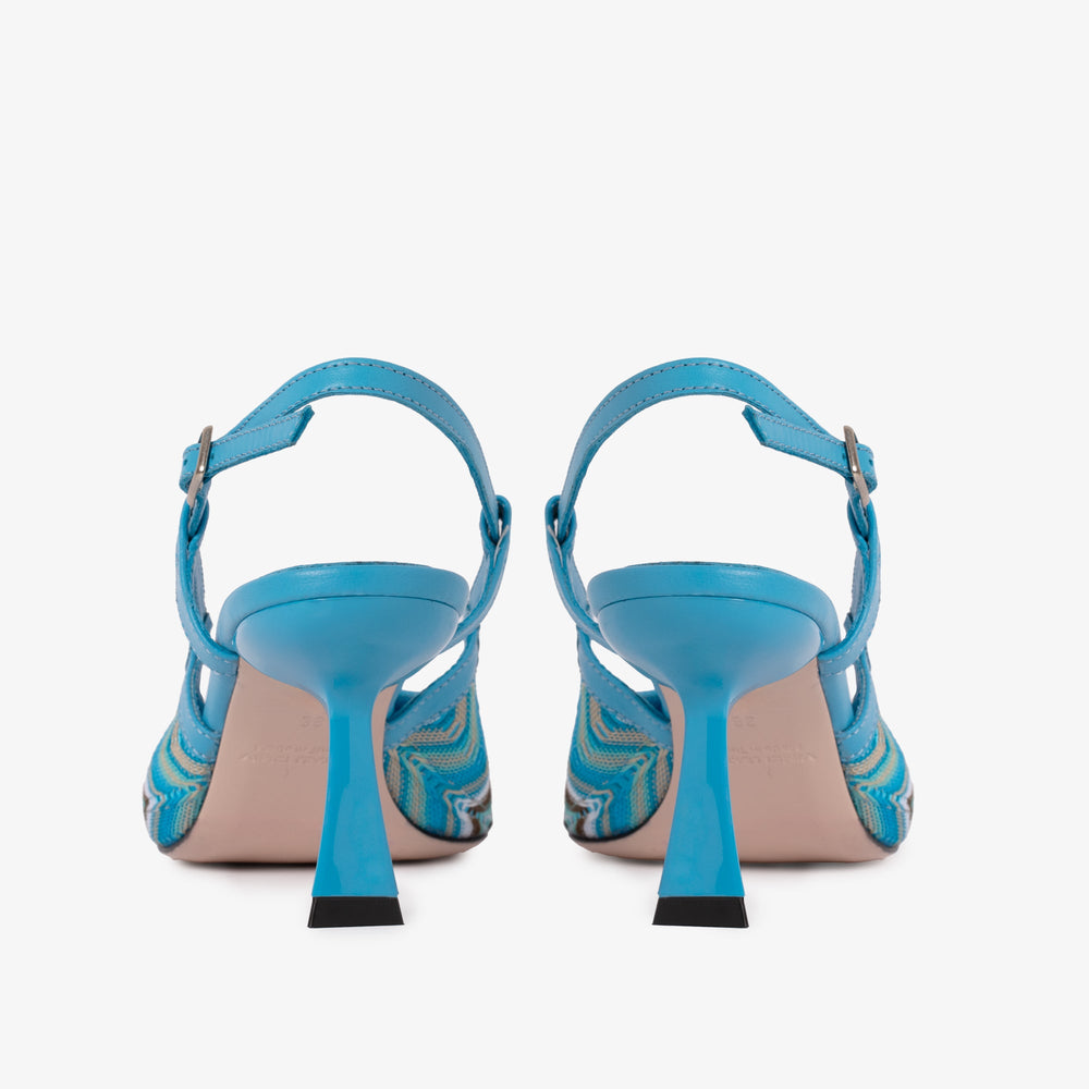 The Napoli Blue Leather Slingback Sandal