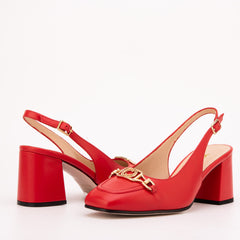 The Potomac Red Leather Slingback Sandal