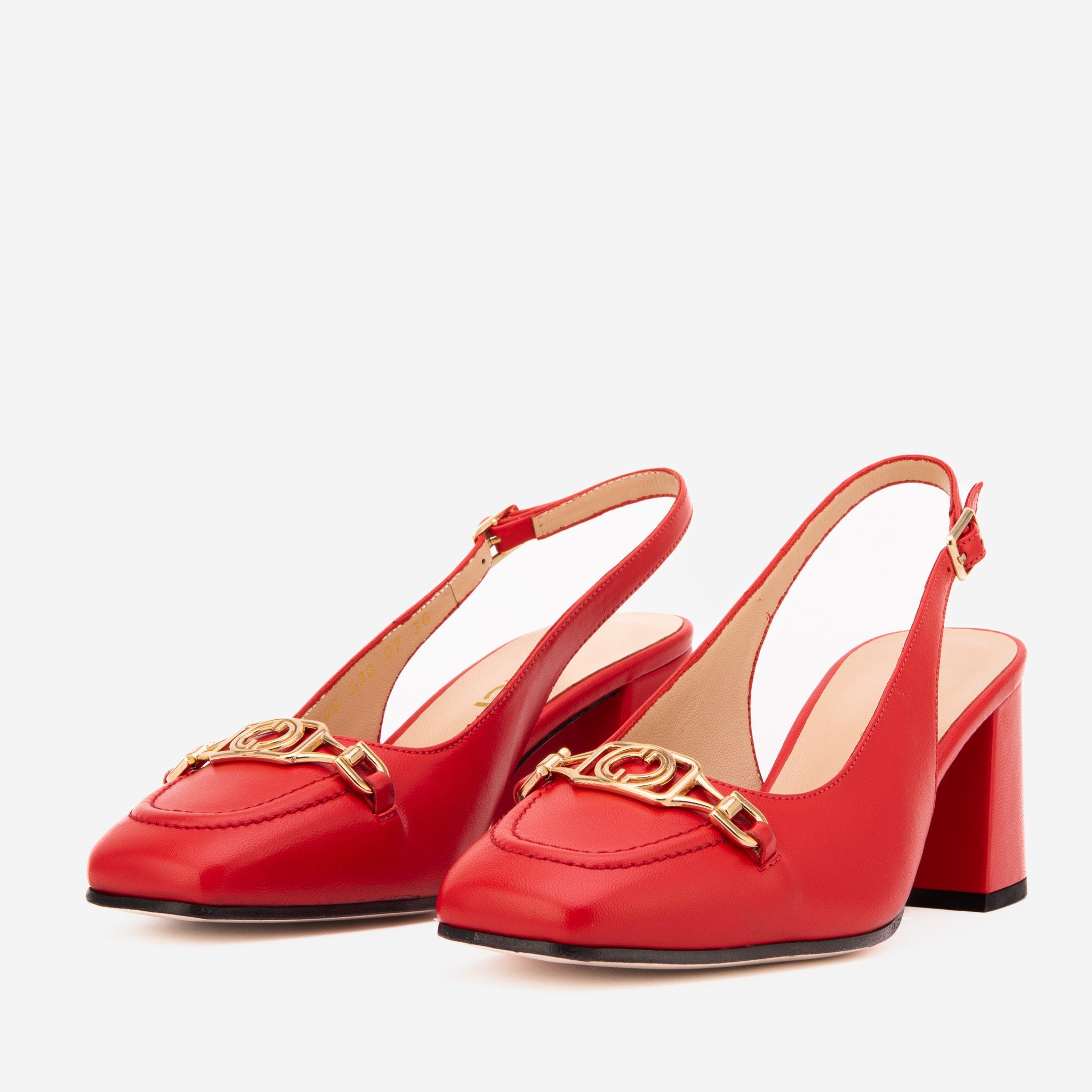 The Potomac Red Leather Slingback Sandal