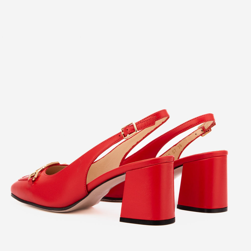 The Potomac Red Leather Slingback Sandal