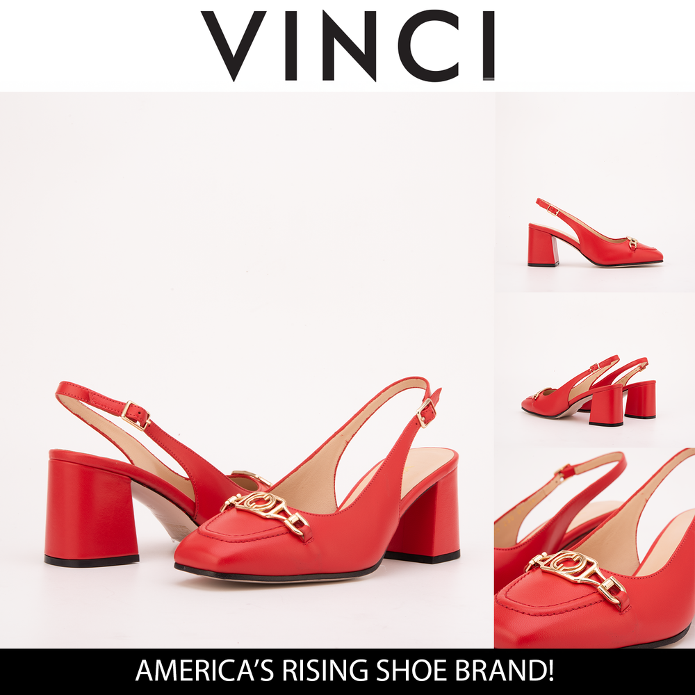 The Potomac Red Leather Slingback Sandal