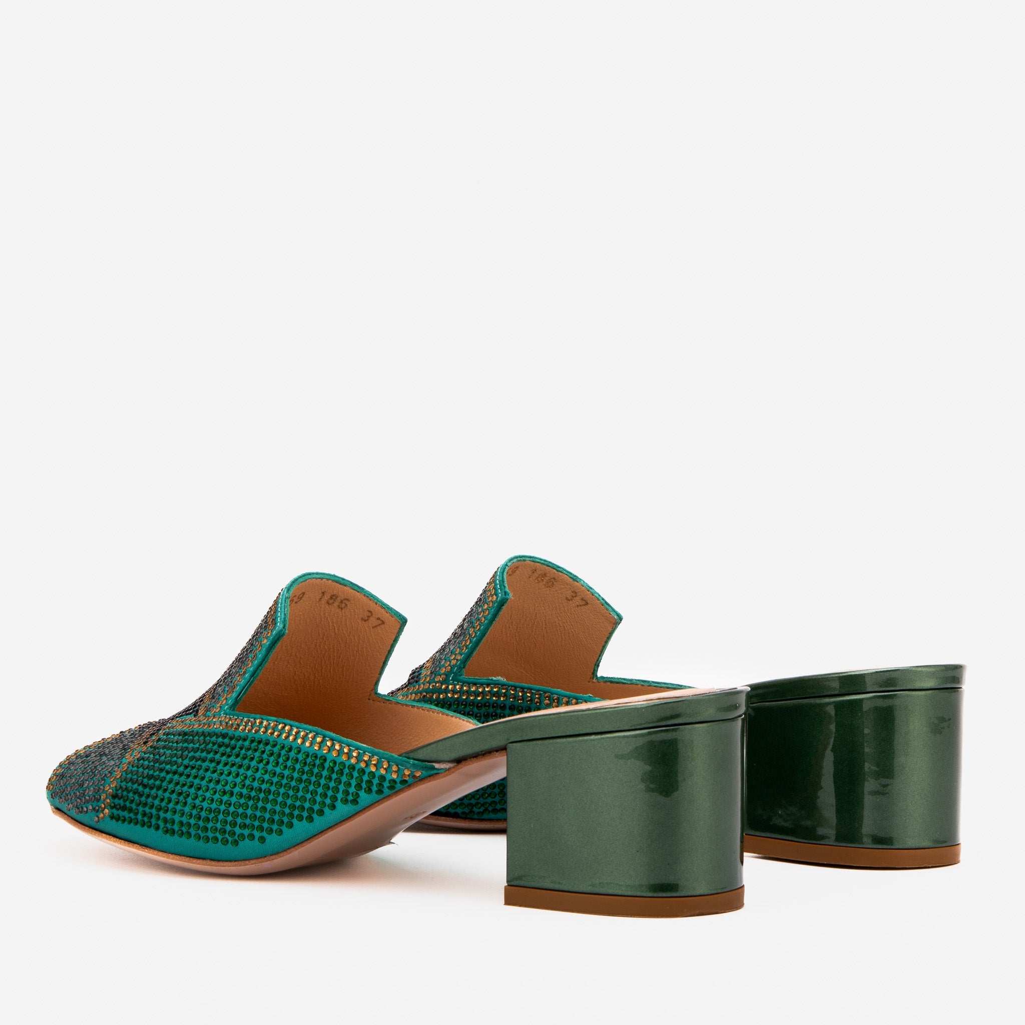 The Magnolia Green Glitter Leather Sandal
