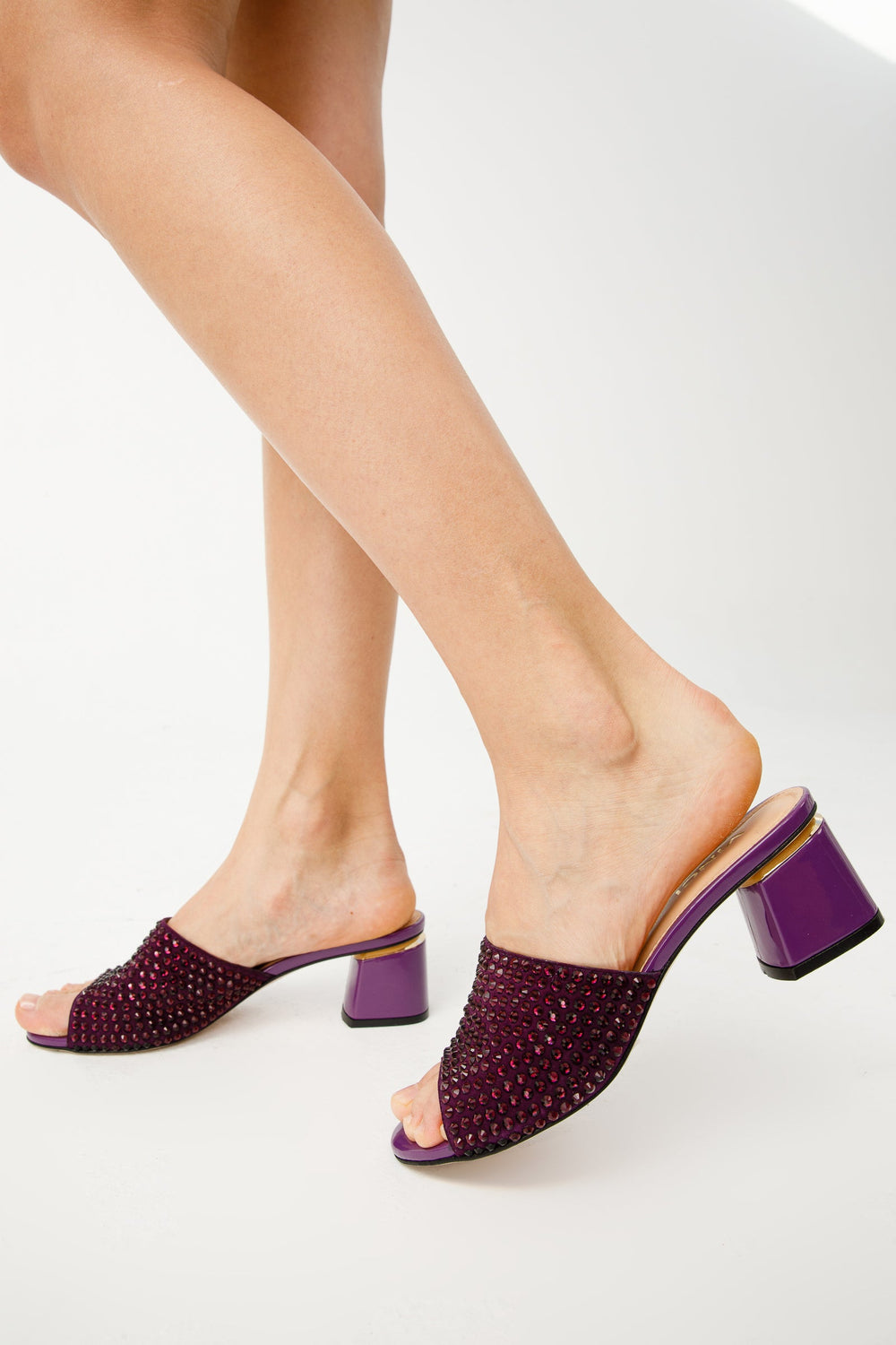 The Ailano Purple Glitter Leather Sandal