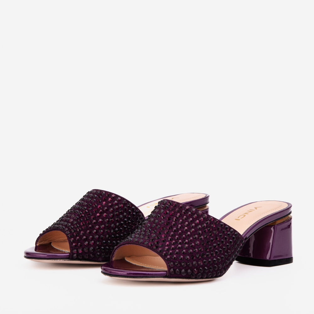 The Ailano Purple Glitter Leather Sandal