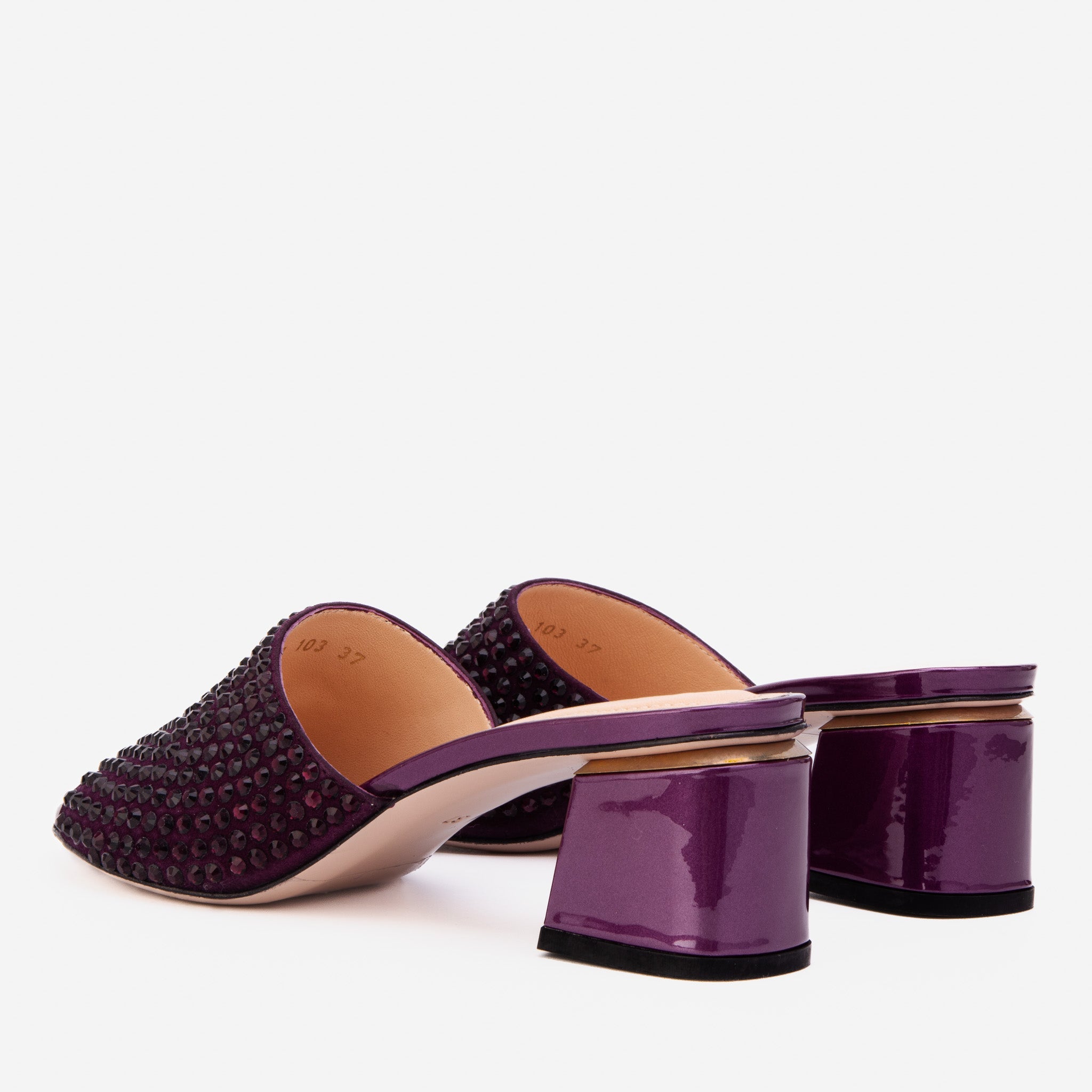 The Ailano Purple Glitter Leather Sandal
