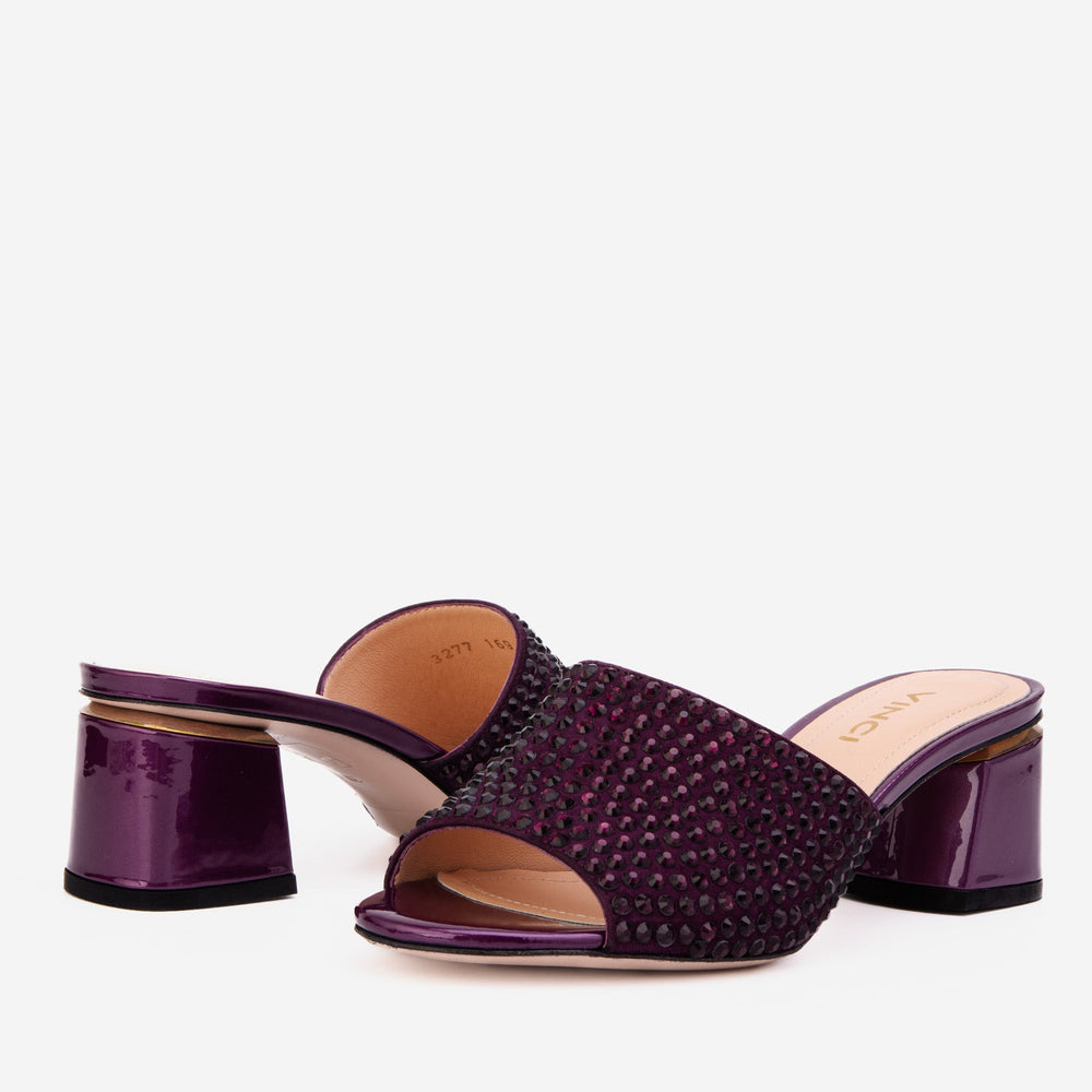 The Ailano Purple Glitter Leather Sandal