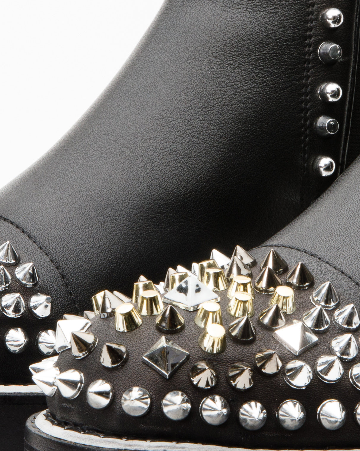 The Vuvulane Black Spike Leather Ankle Boot