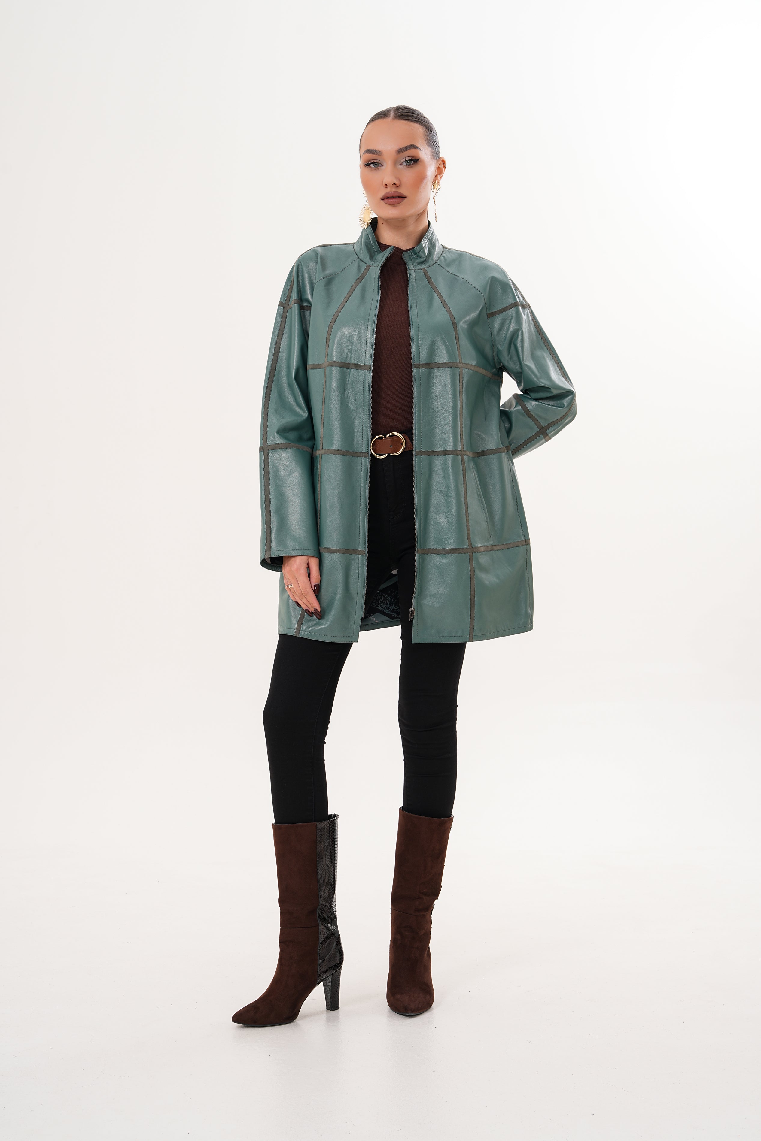 The Prado Reversible Green Leather Jacket