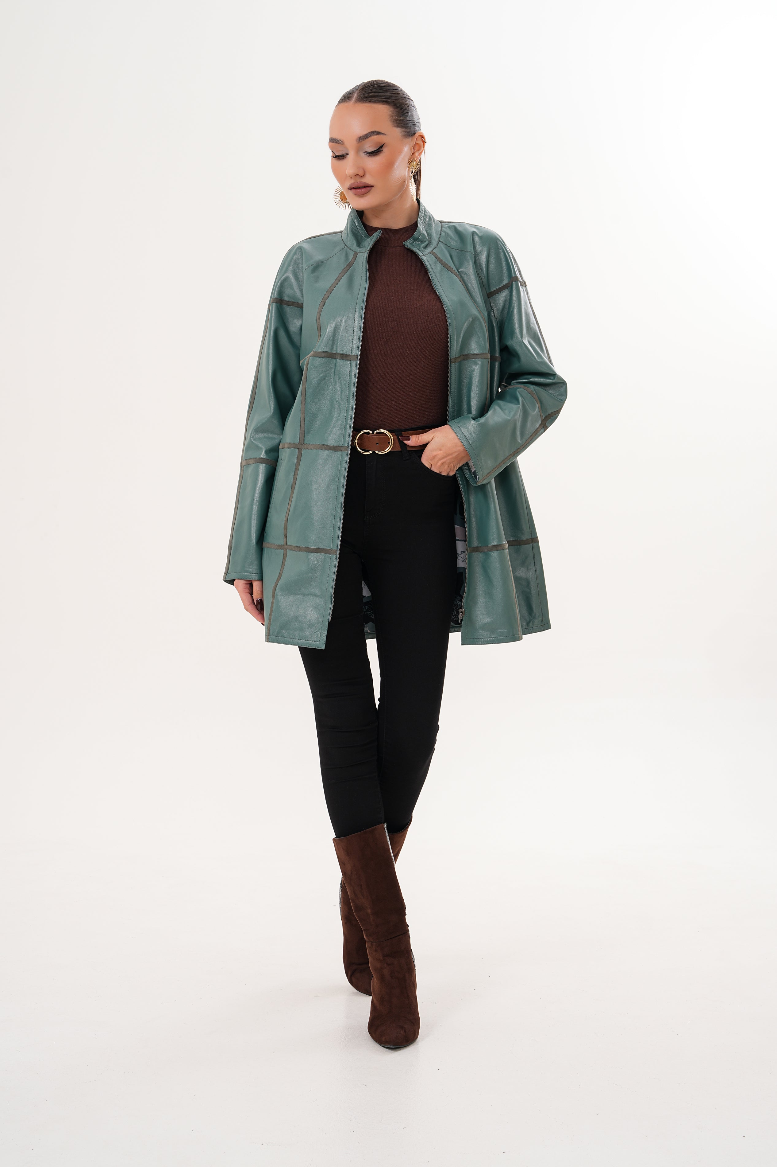 The Prado Reversible Green Leather Jacket
