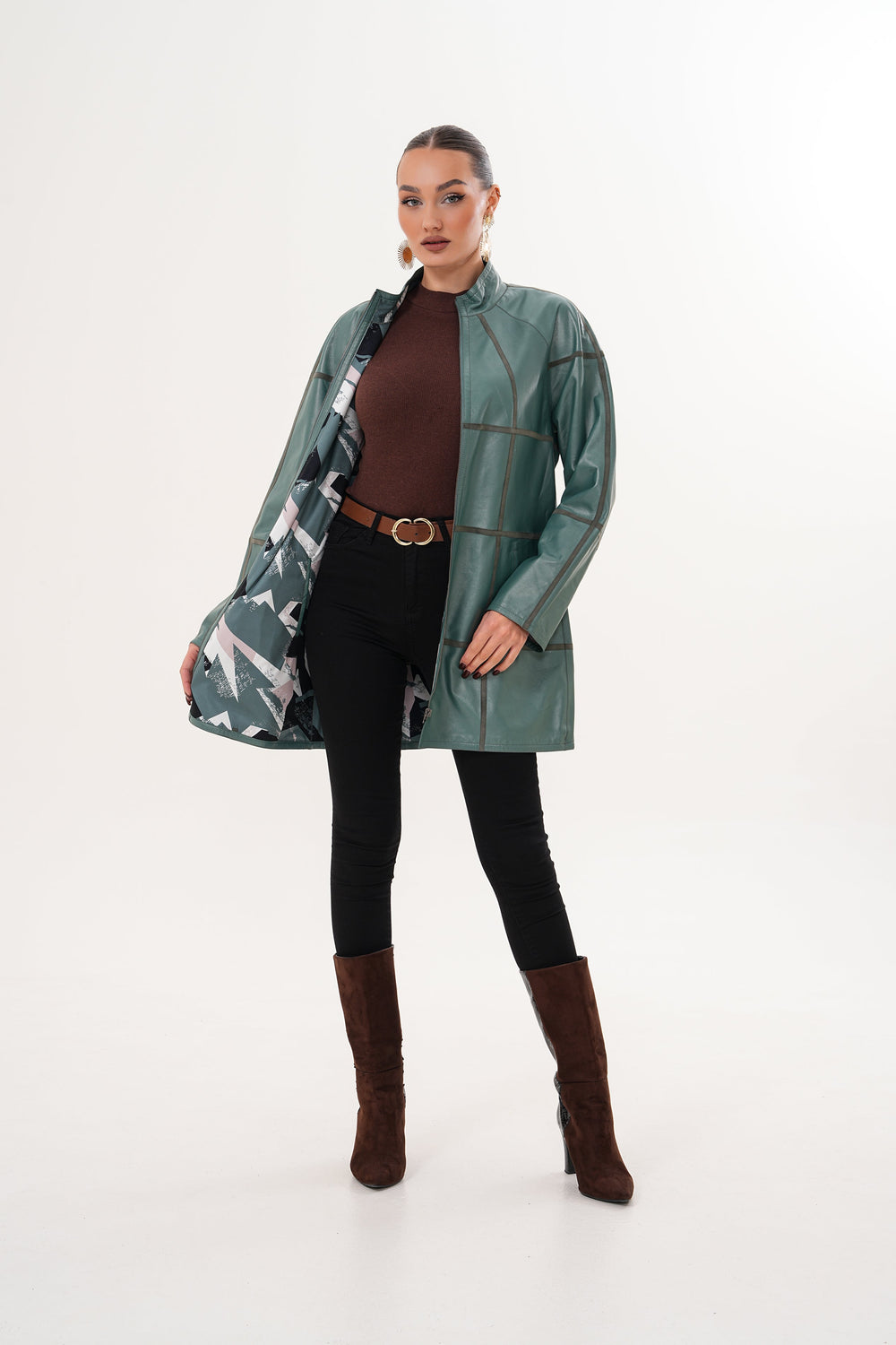 The Prado Reversible Green Leather Jacket