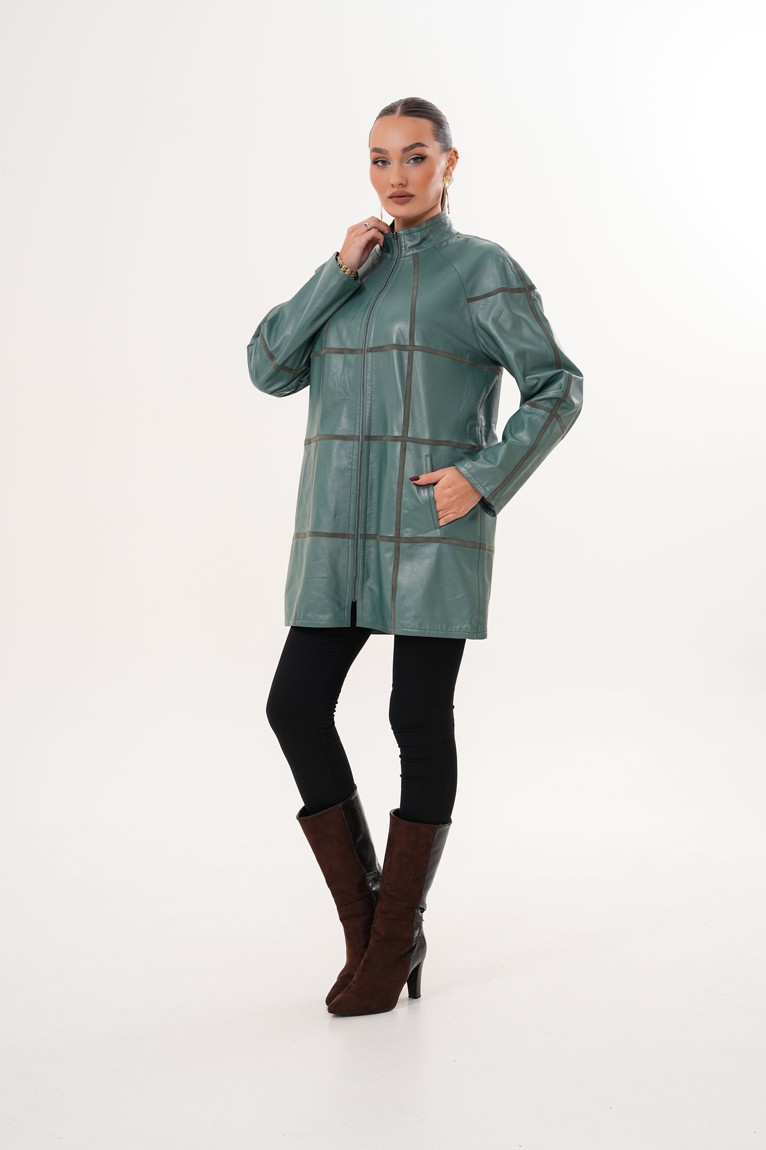 The Prado Reversible Green Leather Jacket