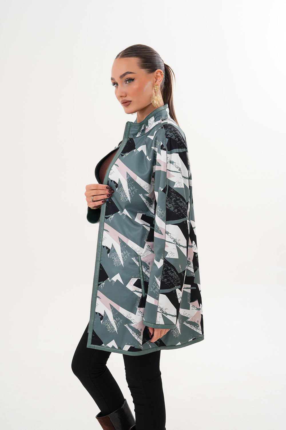 The Prado Reversible Green Leather Jacket