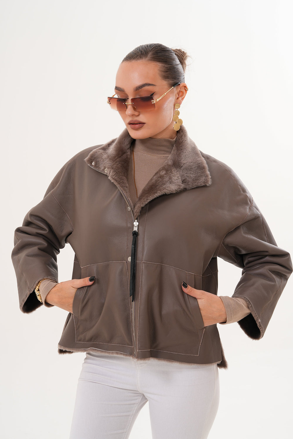The Geneva Reversible Shearling Leather Jacket