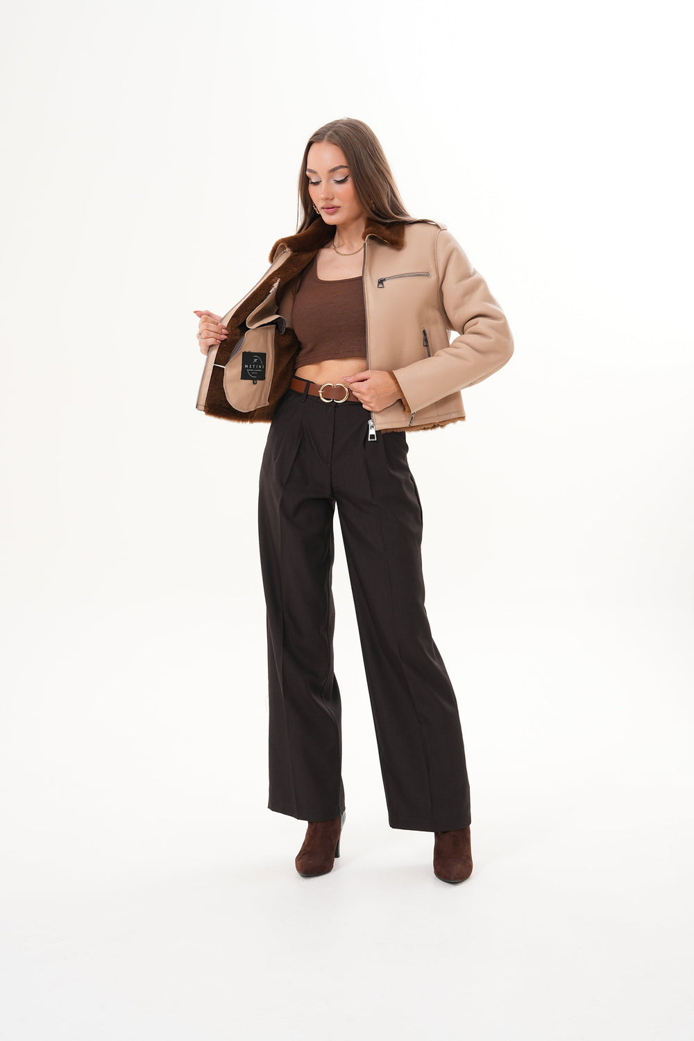 The Lucerne Tan Shearling-Lined Leather Jacket