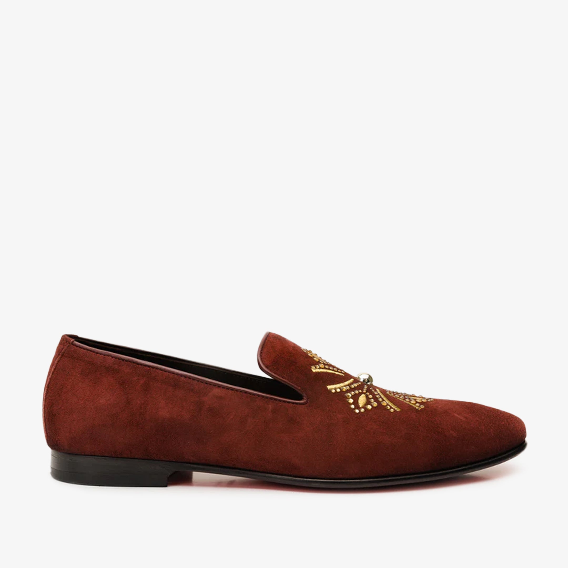 The Lazio Shoe Burgundy Suede Slip-on  Loafer Shoe