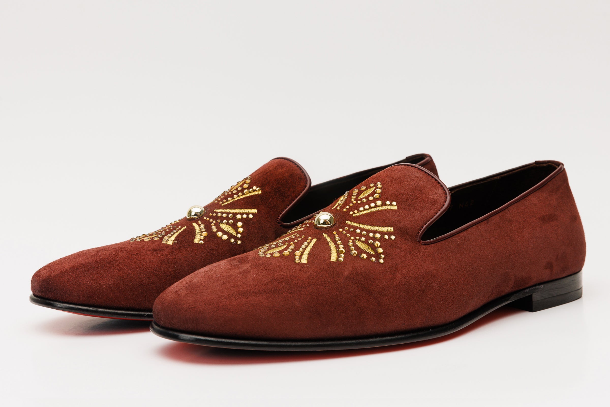 The Lazio Shoe Burgundy Suede Slip-on  Loafer Shoe
