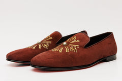 The Lazio Shoe Burgundy Suede Slip-on  Loafer Shoe
