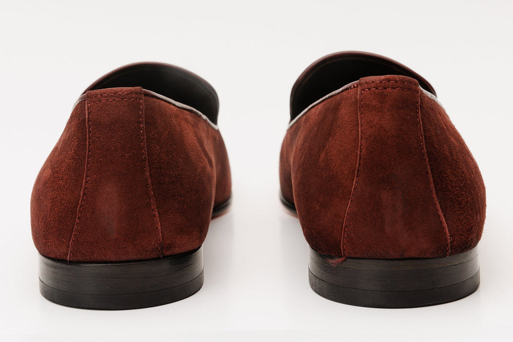 The Lazio Shoe Burgundy Suede Slip-on  Loafer Shoe