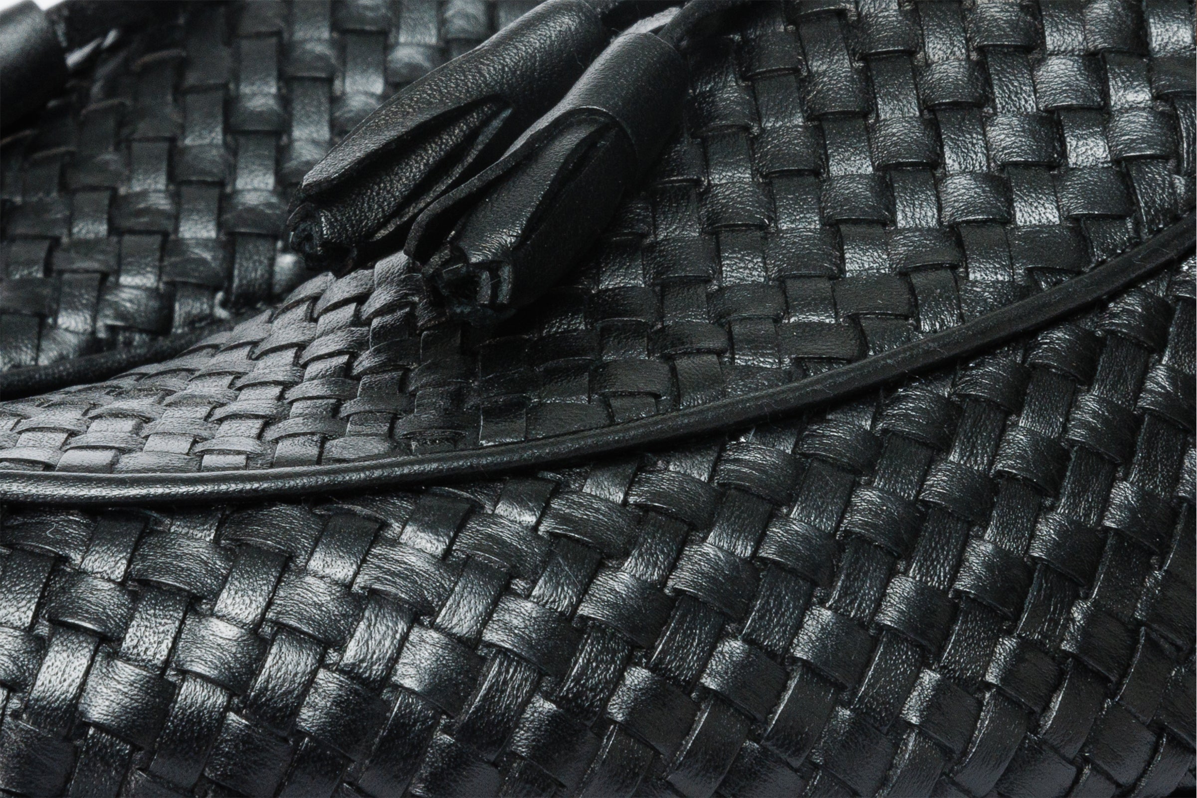 The Mclean Shoe Black Leather Woven Tassel Loafer  Shoe