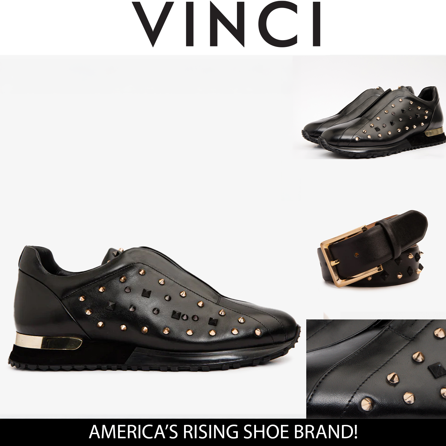 The Infanta Black Spike Leather  Sneaker Limited Edition