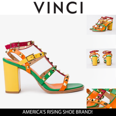 The Nejapa Block Heel Multicolor Leather Sandal
