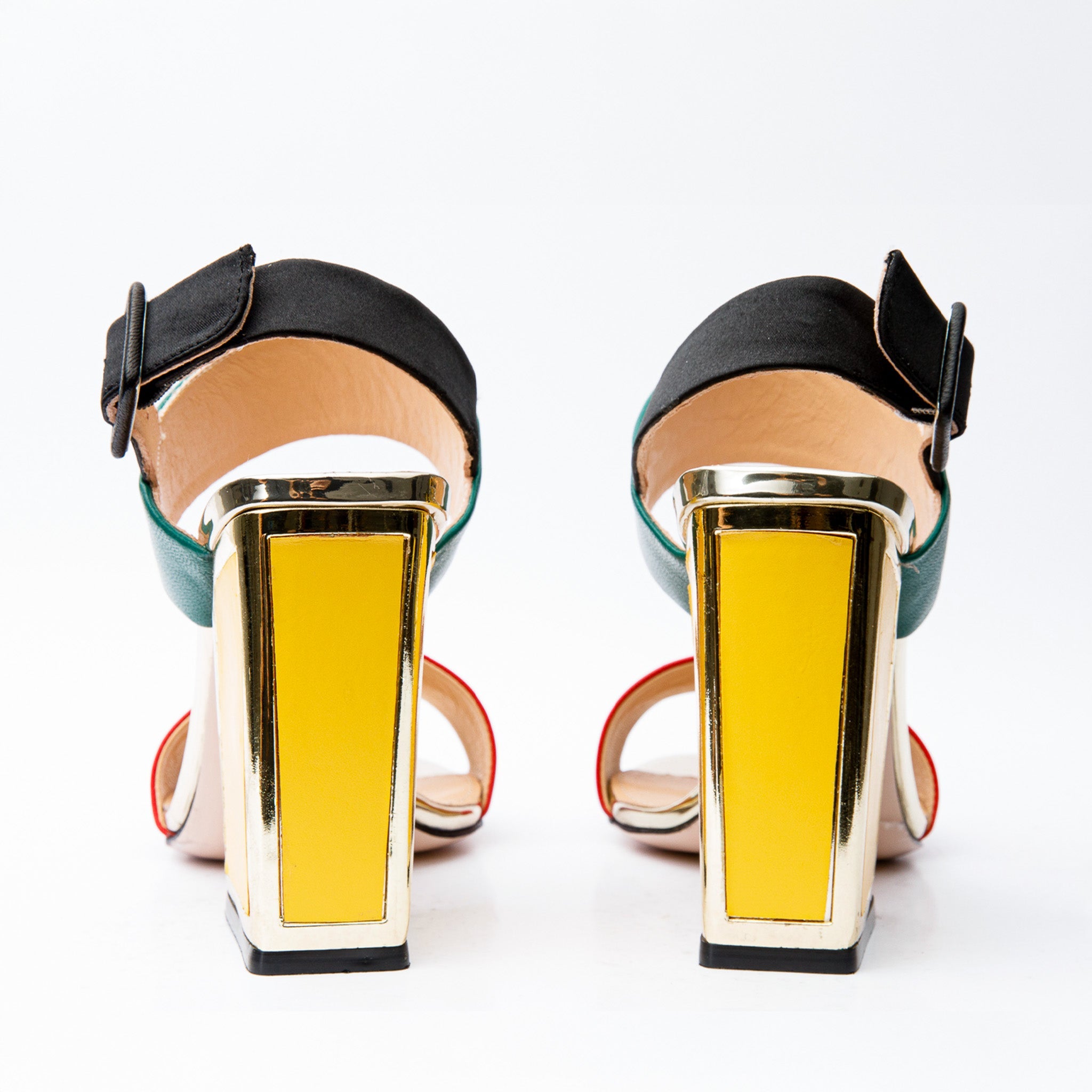 The Niger Block Heel Multicolor Leather Sandal