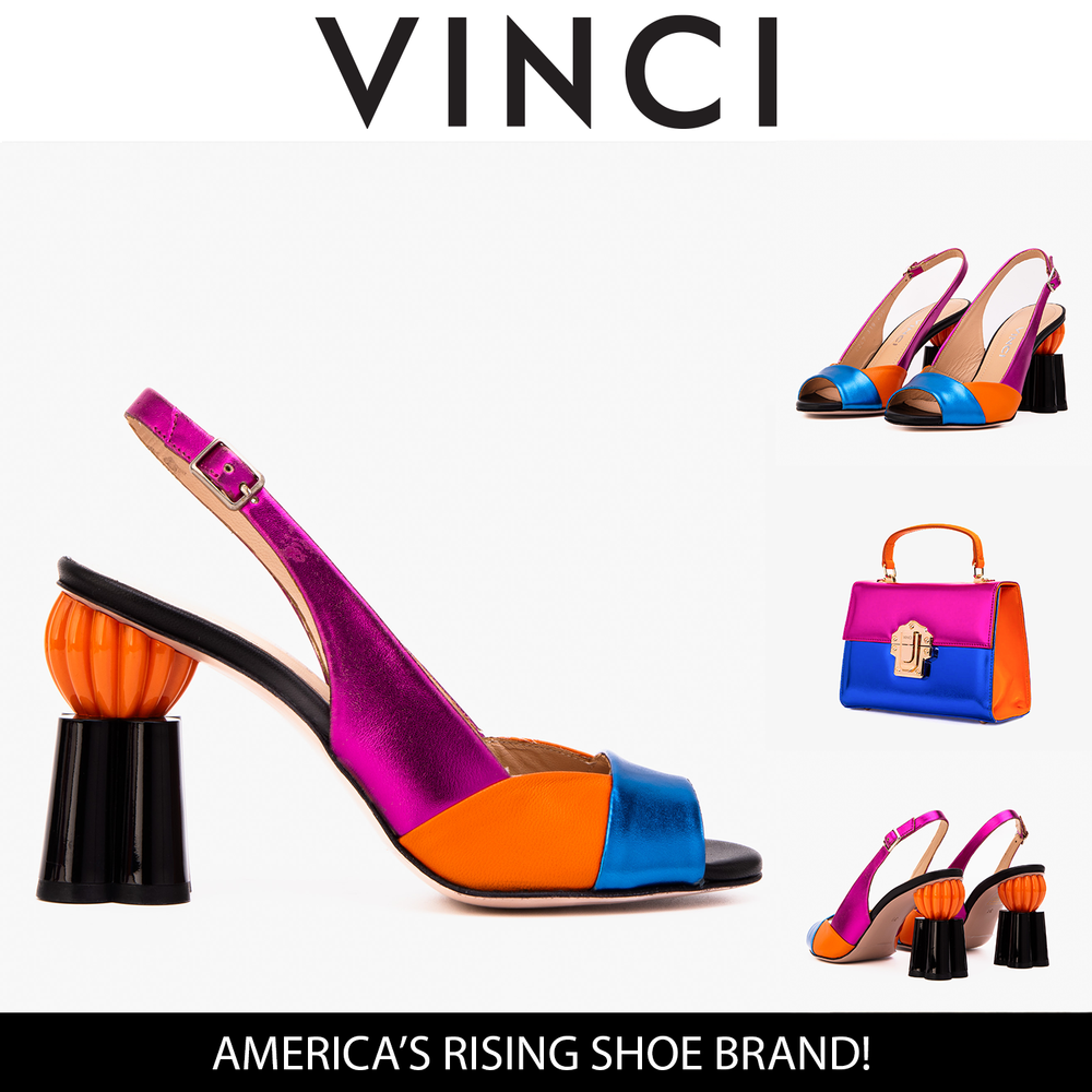 The Rize Multicolor Pumpkin Heel Leather Sandal