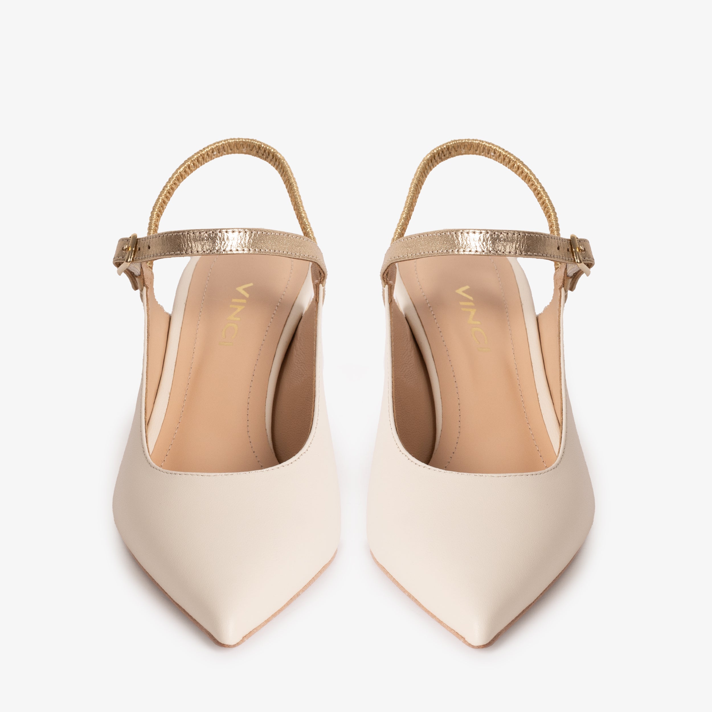 The Pompei Cream Leather Slingback Sandal