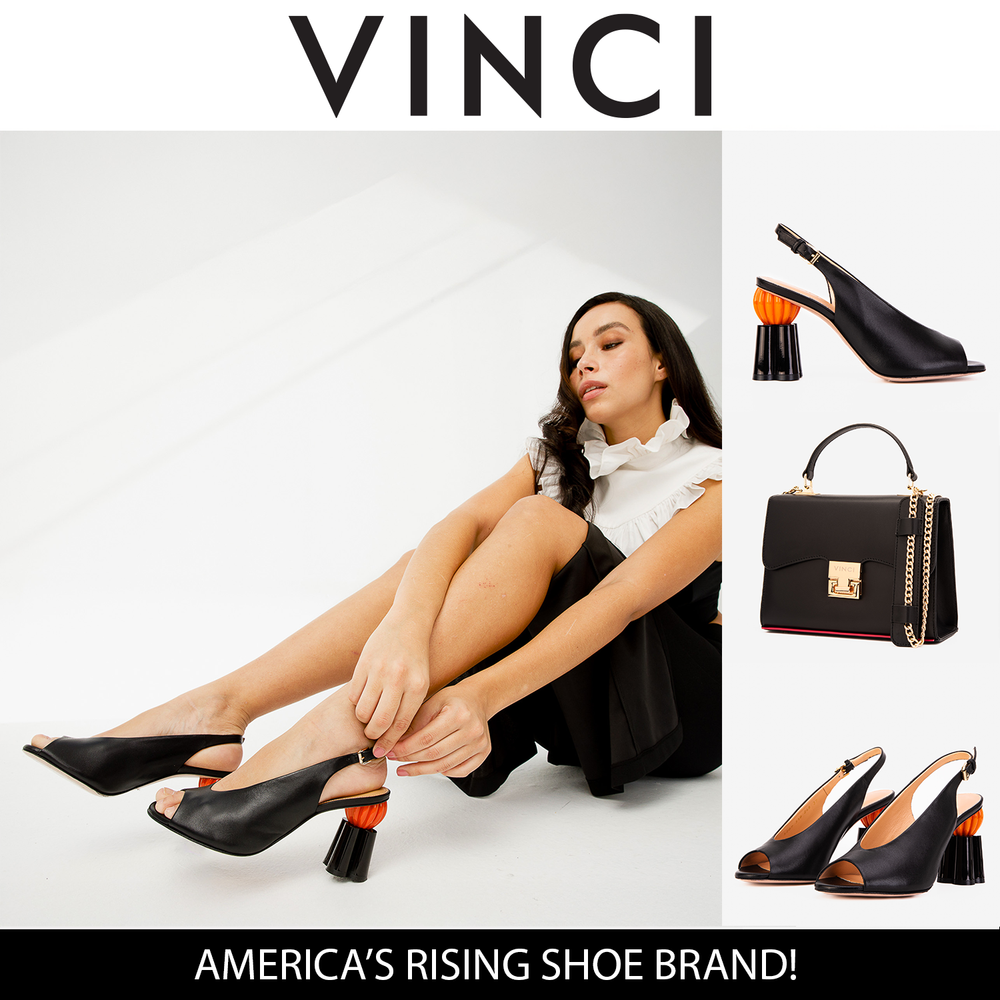 The Cimla Pumpkin Heel Black Leather Sandal