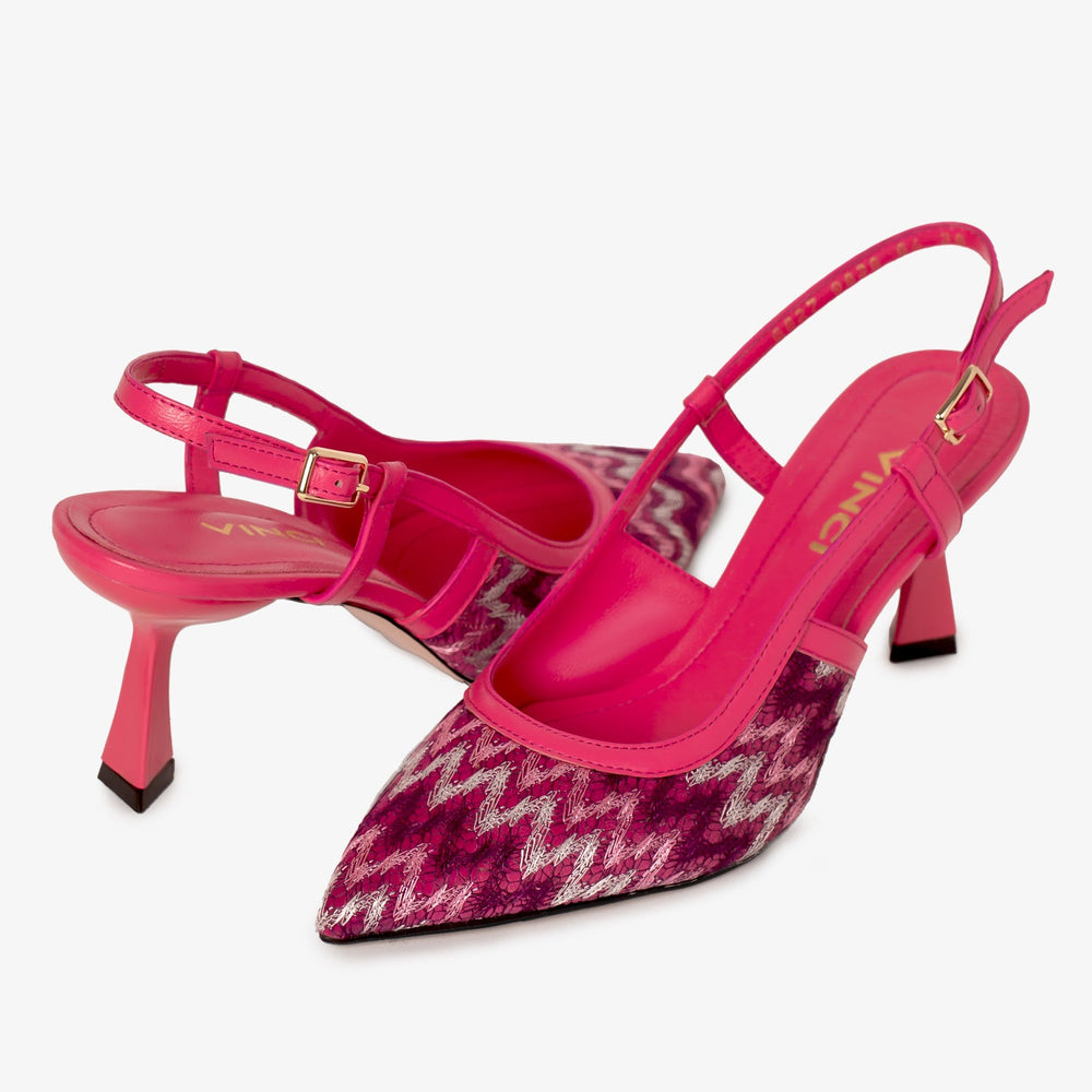 The Napoli Fuchsia Leather Slingback Sandal