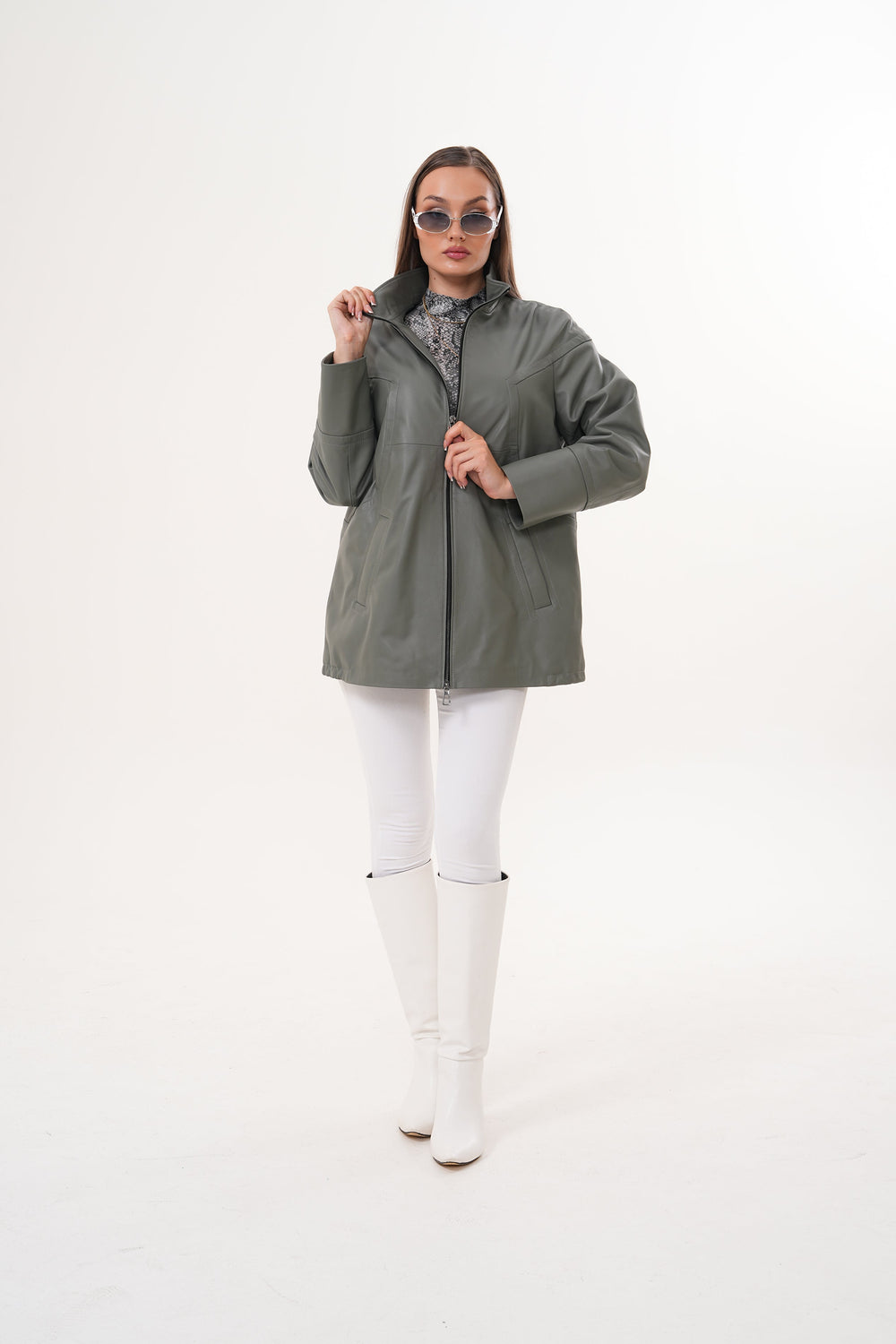 The Sierra Olive Green Leather Jacket