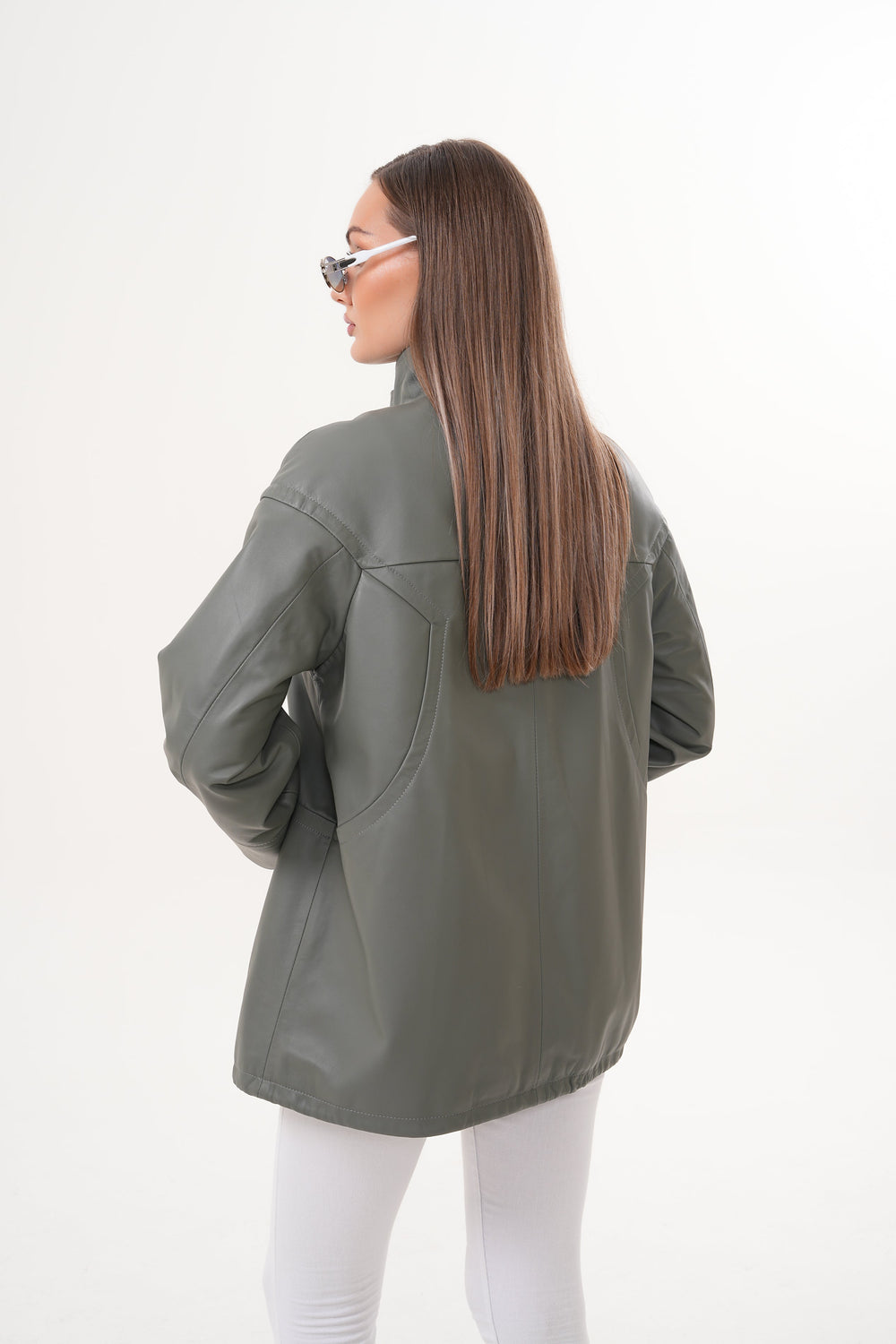 The Sierra Olive Green Leather Jacket