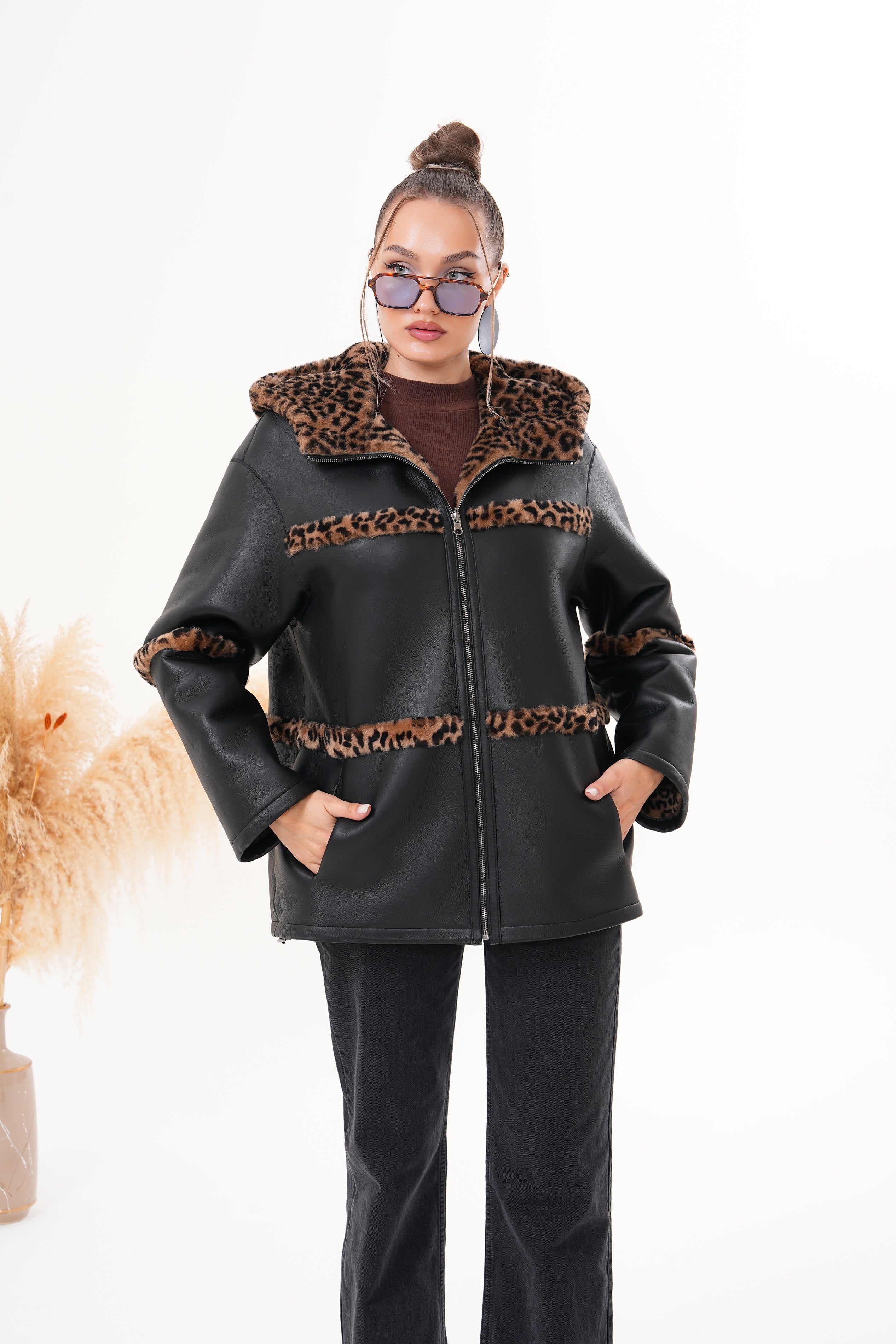 The Panthera Reversible Leopard Shearling Leather Jacket