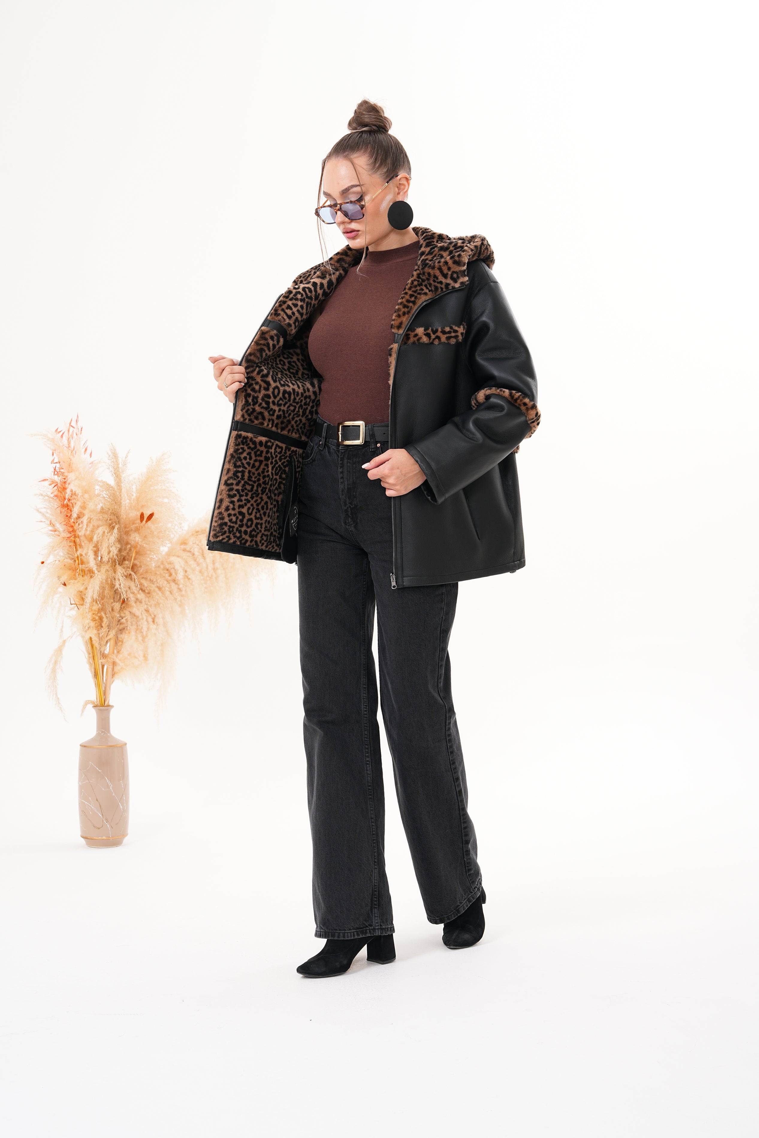 The Panthera Reversible Leopard Shearling Leather Jacket