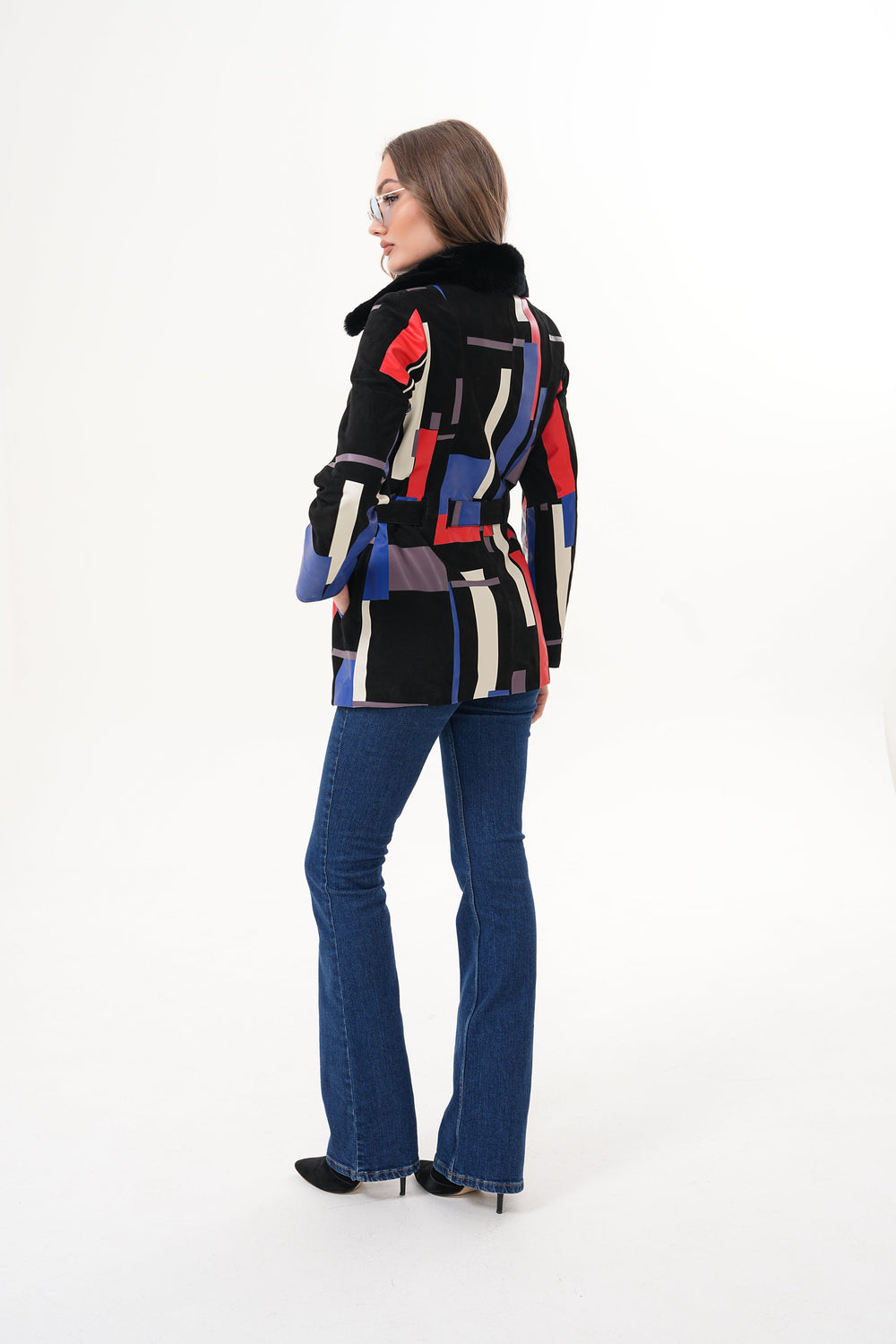 The Mirage Geo Pattern Leather Jacket