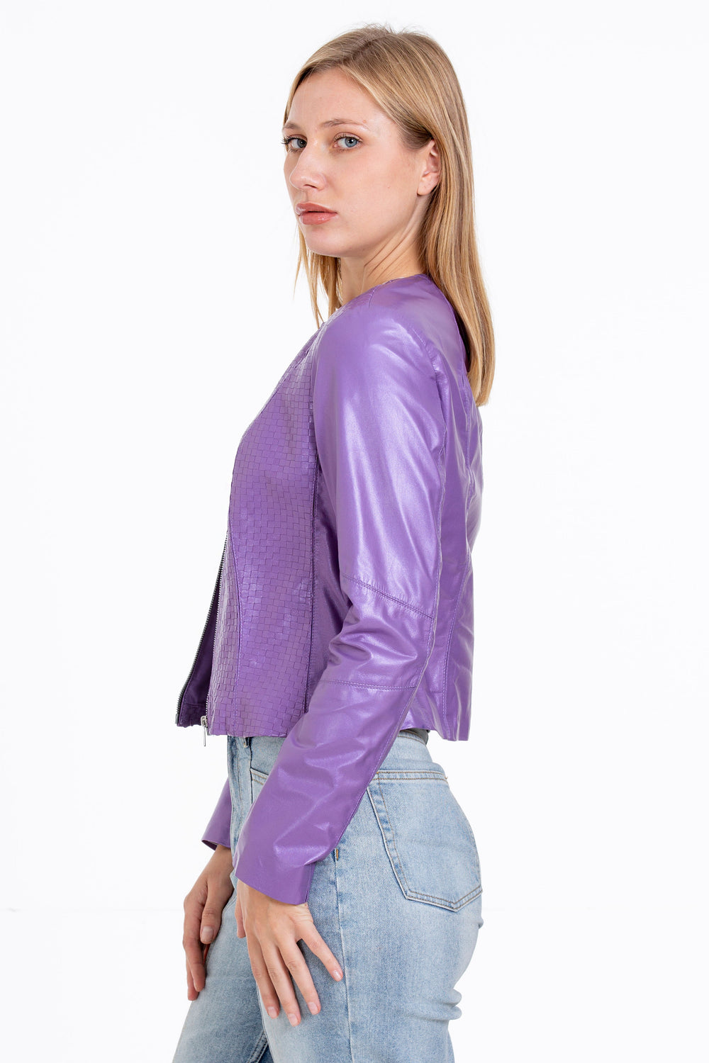 The Havnen  Lilac Leather Jacket