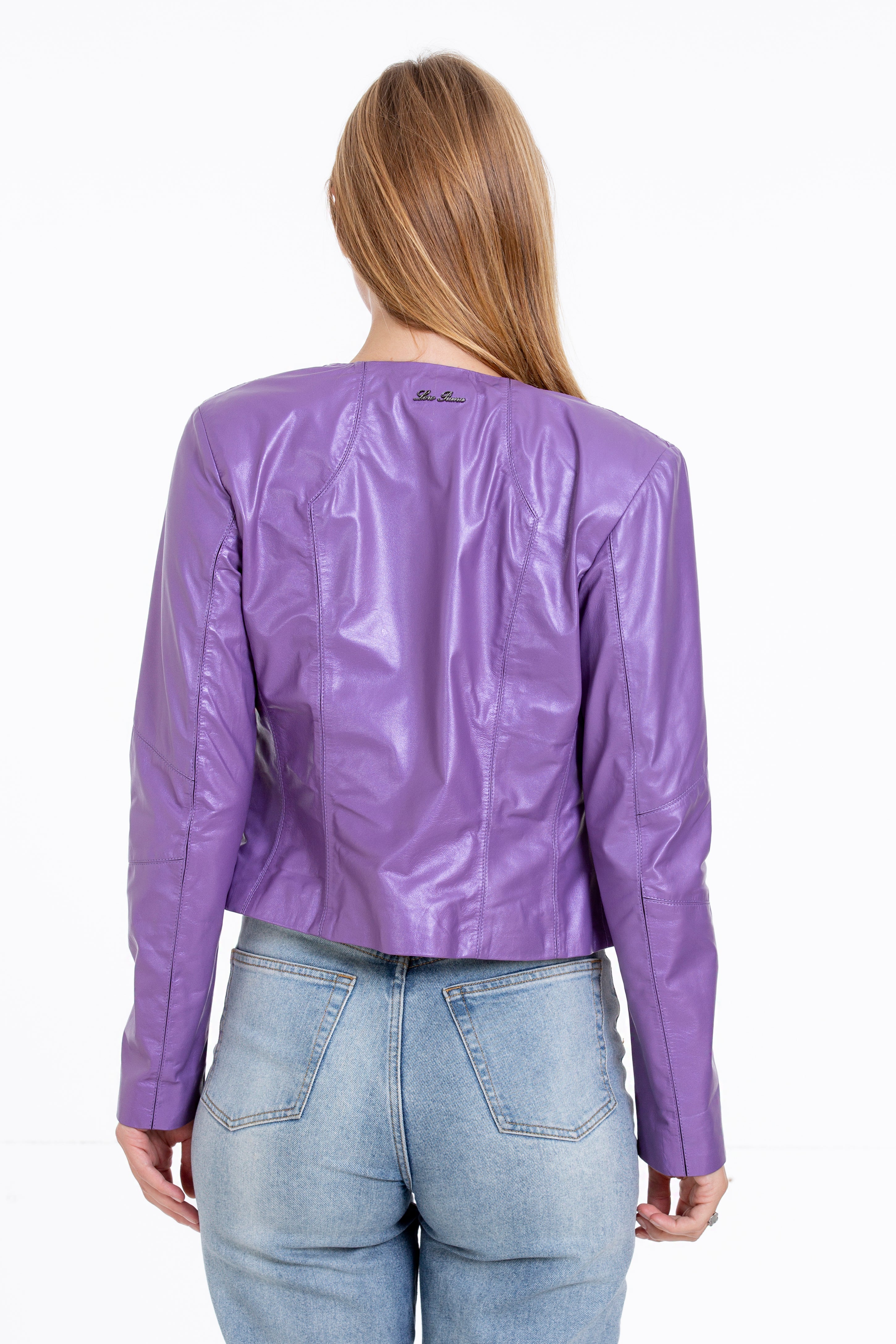 The Havnen  Lilac Leather Jacket