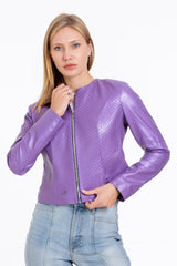 The Havnen  Lilac Leather Jacket