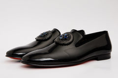 The Pombe Black Patent Leather Dress Slip-on Loafer  Shoe