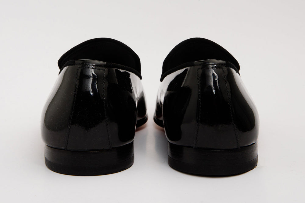 The Pombe Black Patent Leather Dress Slip-on Loafer  Shoe