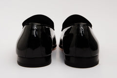The Pombe Black Patent Leather Dress Slip-on Loafer  Shoe