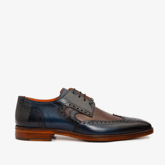 The Neiva Navy\/Brown Wingtip Semi Brogue Derby  Shoe