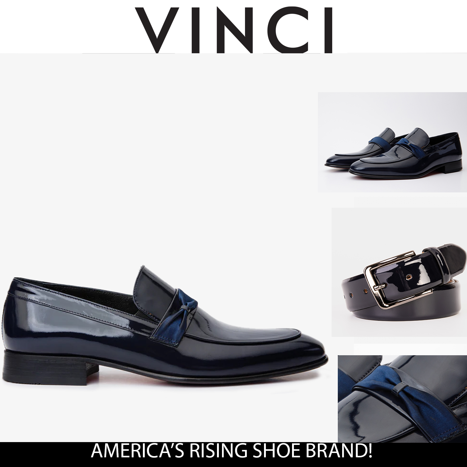 The Dodoma Navy Patent Leather Loafer Shoe
