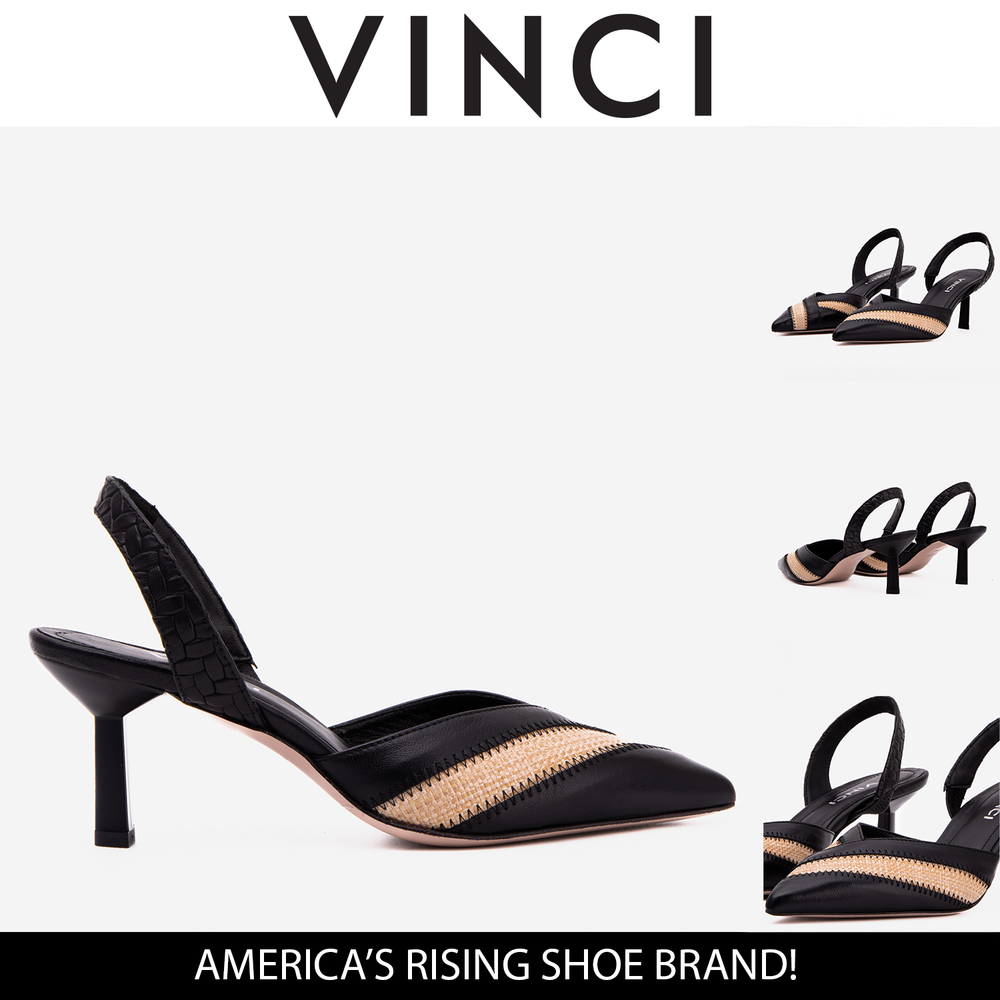 The Riviera Black Raffia Slingback  Sandal