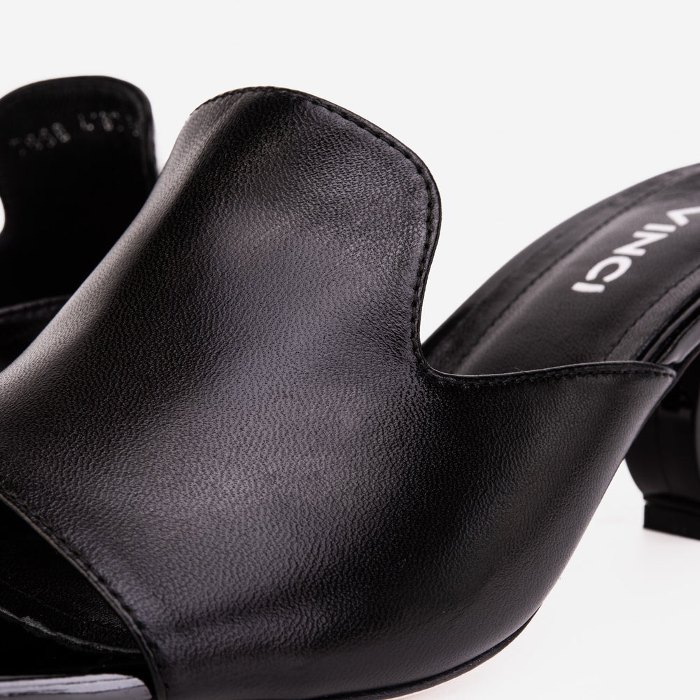 The Tory Black Leather Sandal