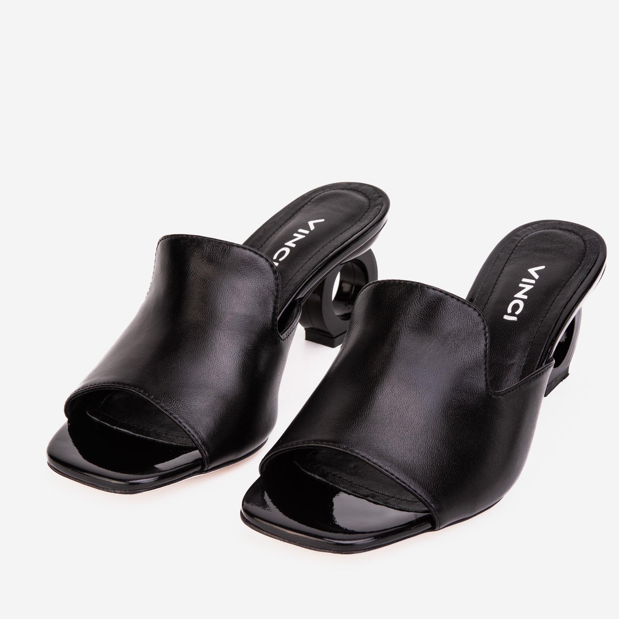 The Tory Black Leather Sandal