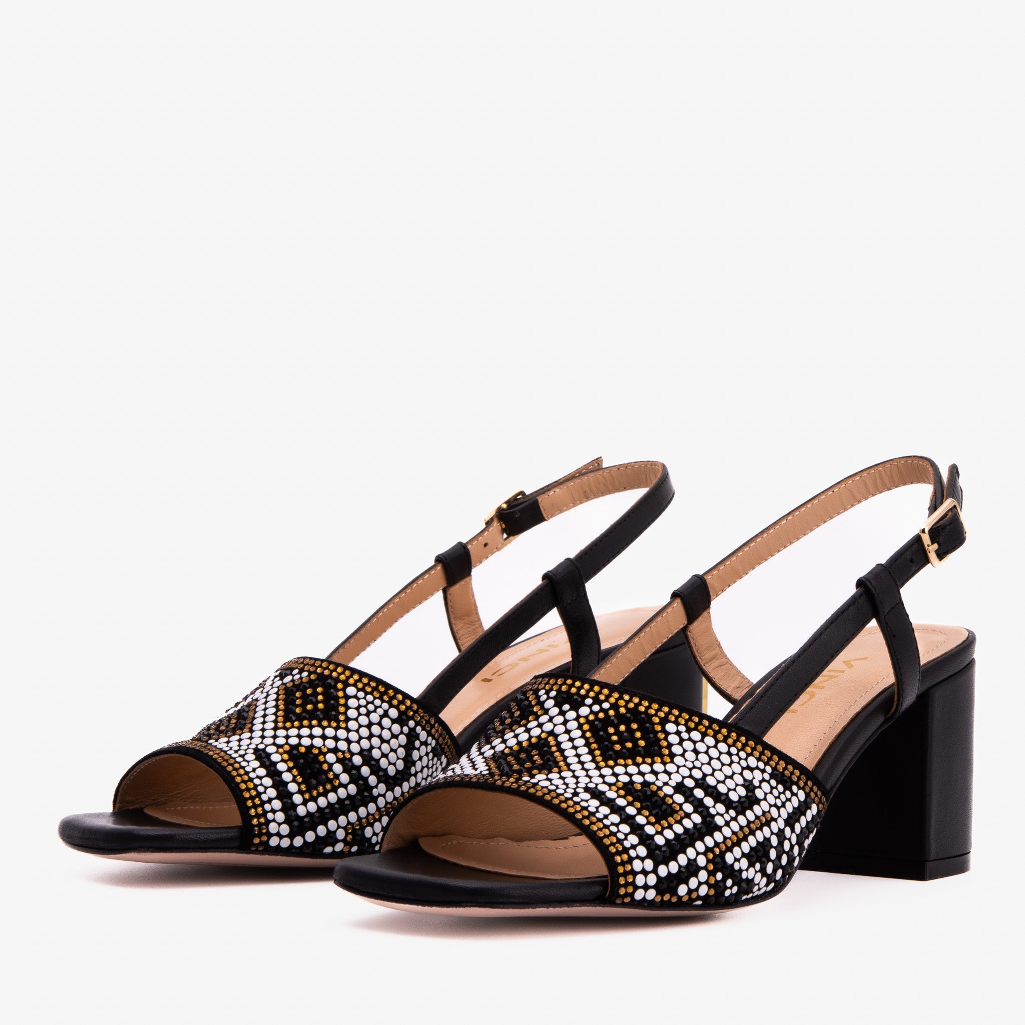 The Nampula Black Leather Slingback Sandal